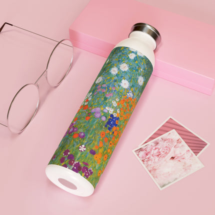 Cottage Garden by Gustav Klimt Slim Water Bottle