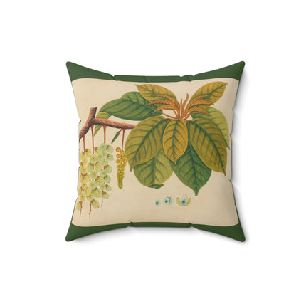 Album of watercolors of Asian fruits and flowers Pl.03 by Anonymous Spun Polyester Square Pillow