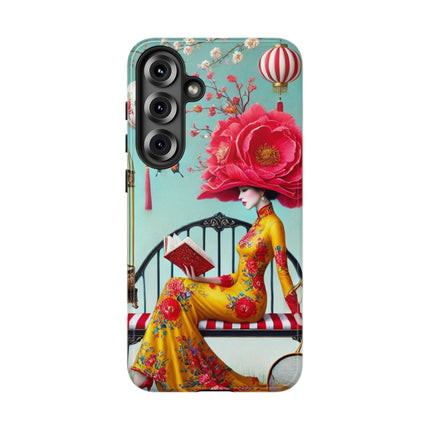Reading In A Painted Garden Phone Cases