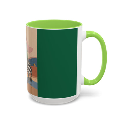 Zebra Rider Colorful Mugs – Safari Chic & Art Deco Adventure