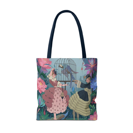 🦜🌸 The Ladies Of The Enchanted Aviary Tote Bag – Art Deco Floral Fantasy