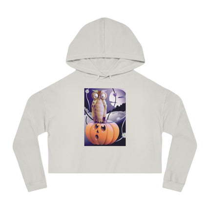 The Startled Pumpkin Women’s Cropped Hooded Sweatshirt