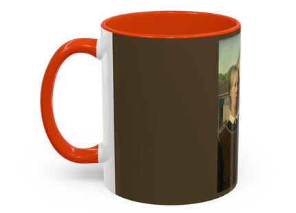 American Gothic by Grant Wood Colorful Mugs (11oz, 15oz)