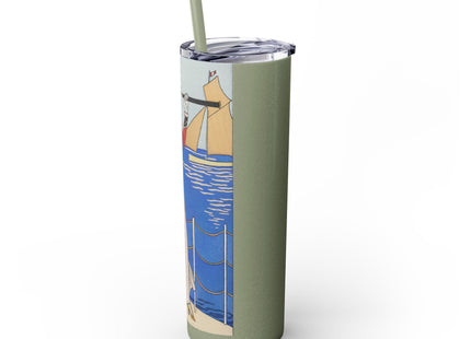 Costume de Yacht by George Barbier Skinny Tumbler with Straw, 20oz
