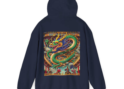Tibetan Dragon Over Kabuki Duel – Heavy Blend™ Hooded Sweatshirt