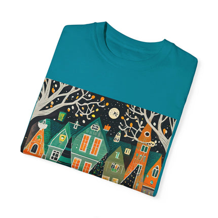 Night of the Trick-or-Treating Owlets Unisex Garment-Dyed T-shirt