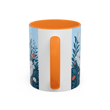 🎨💙 The Enchanted Garden Artist Colorful Mug – Art Deco Floral Whimsy