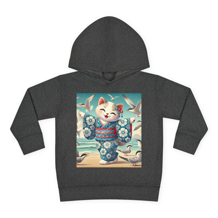 Geisha Kitten by the Seaside Toddler Pullover Fleece Hoodie