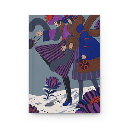 ❄️💜 The Ladies Of The Winter Flower Garden Hardcover Journal – Art Deco Winter Fashion Whimsy