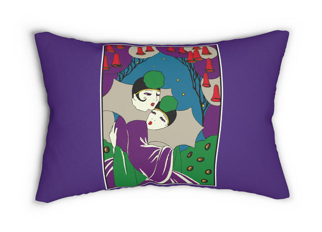 Two Pierrots Spun Polyester Lumbar Pillow