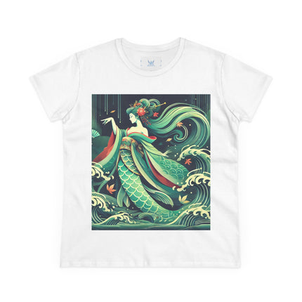 Mermaid Queen Rising from the Deep Cotton Tee