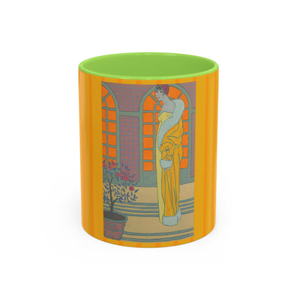 Sur Les Marches Du Jardin by Georges LePape Colorful Mugs (11oz, 15oz)