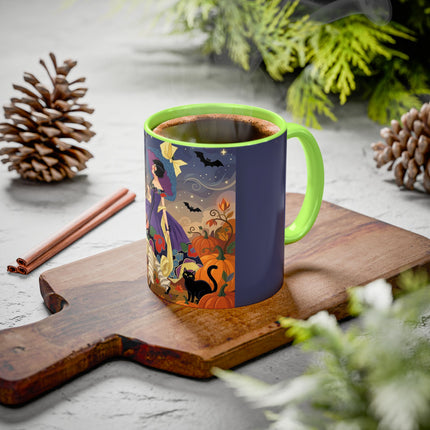 🌙🎃 The Moonlit Garden Walk Colorful Mug – Elegant Halloween Charm