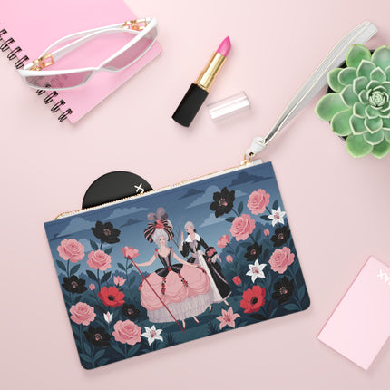 🌹🎭 The Rose Masquerade Promenade Clutch Bag – Art Deco Floral Elegance