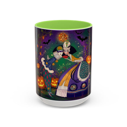 🎭🎃 The Masquerade Beneath The Pumpkin Lantern Colorful Mug – Theatrical Halloween Charm
