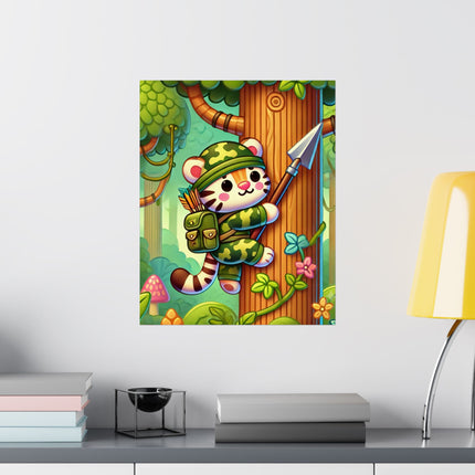 🐅🌿 Stealthy Stripes Matte Vertical Poster – Jungle Adventure & Fearless Spirit