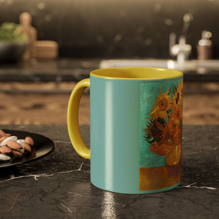 Vase with Twelve Sunflowers by Vincent van Gogh Colorful Mugs (11oz, 15oz)