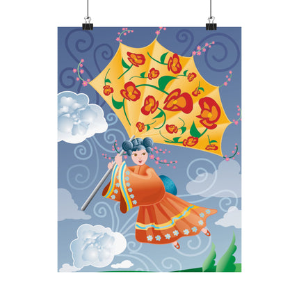 Flight of Blossoms Premium Matte Vertical Posters