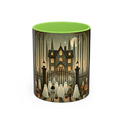 Ghostly Welcome – A Halloween Night Colorful Mugs (11oz, 15oz)