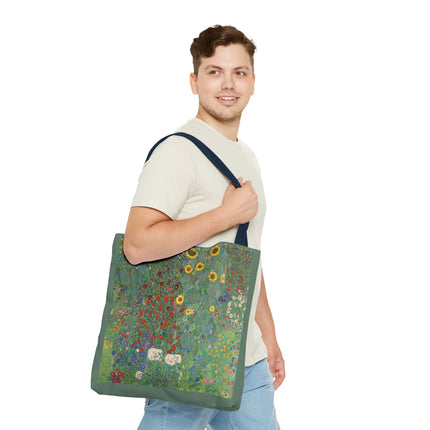 Farm Garden with Sunflowers by Gustav Klimt Tote Bag (AOP)
