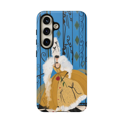 🎭🌹 The Lady At The Masquerade Gates Phone Case – Art Deco Fashion Illustration