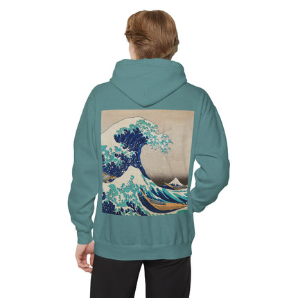 The Great Wave off Kanagawa by Katsushika Hokusai Unisex Garment-Dyed Hoodie
