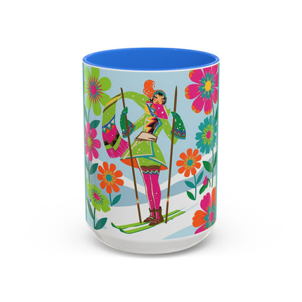 🎿🌸 The Winter Flower Adventurer Colorful Mug – Colorful Ski Fantasy