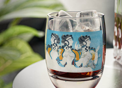 Reproduction of Ladies in Blue by Emile Gilliéron Whiskey Glass