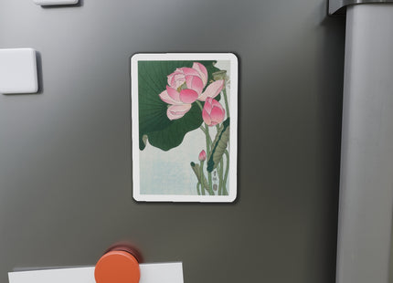 Blooming Lotus Flowers by Ohara Koson Die-Cut Magnets (5 Sizes)
