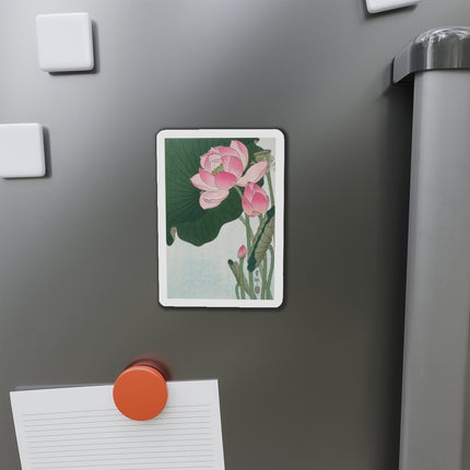 Blooming Lotus Flowers by Ohara Koson Die-Cut Magnets (5 Sizes)