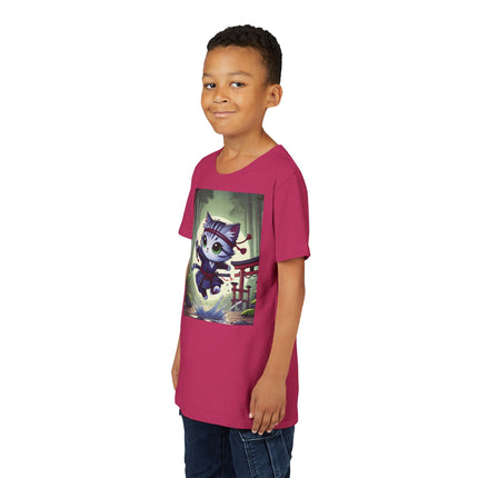 Moonlit Samurai Kitty Youth Short Sleeve Tee