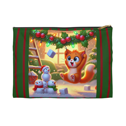 Naughty or Nice Kitten Christmas Accessory Pouch