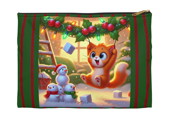 Naughty or Nice Kitten Christmas Accessory Pouch