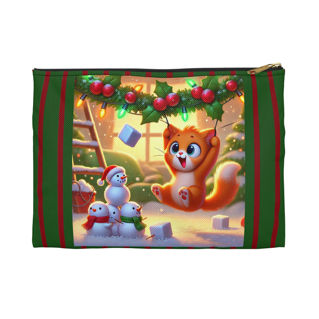 Naughty or Nice Kitten Christmas Accessory Pouch
