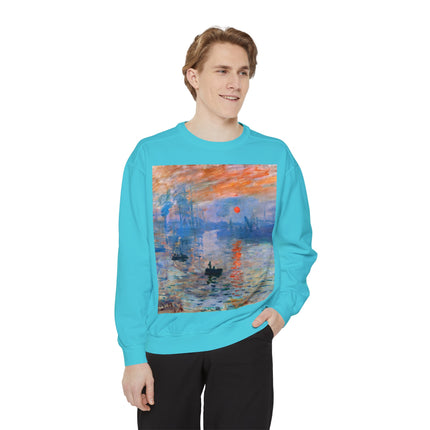 Sunrise by Claude Monet Unisex Garment-Dyed Sweatshirt