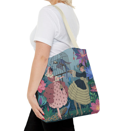 🦜🌸 The Ladies Of The Enchanted Aviary Tote Bag – Art Deco Floral Fantasy