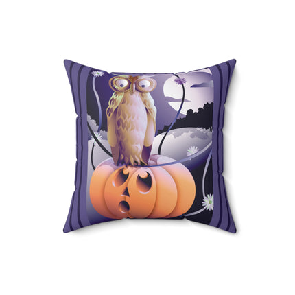 The Startled Pumpkin Spun Polyester Square Pillow