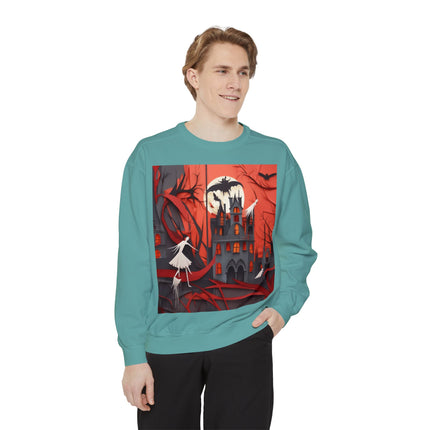 Halloween Night Scene Unisex Garment-Dyed Sweatshirt