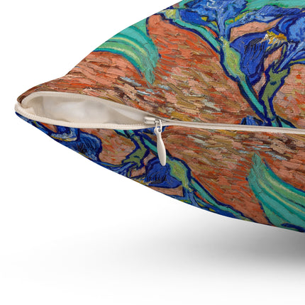 Irises by Vincent Van Gogh Spun Polyester Square Pillow