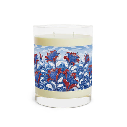 🌺💙 The Lady Of The Scarlet And Sapphire Garden Scented Candle – Art Deco Floral Elegance