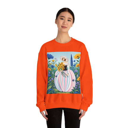 🌻🎀 The Sunflower Garden Bouquet Crewneck Sweatshirt – Art Deco Floral Elegance