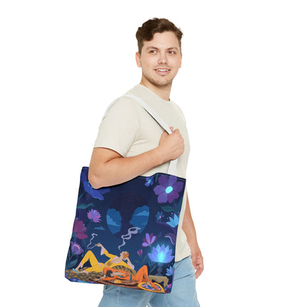 🌙🌺 The Midnight Garden Dreamers Tote Bag – Art Deco Nocturne