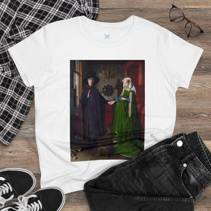 Arnolfini Portrait by Jan Van Eyck Women's Midweight Cotton Tee