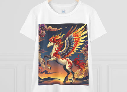 Flame-Winged Horse at Sunset Women's Midweight Cotton Tee