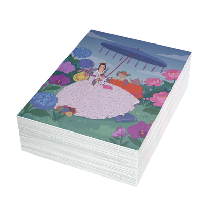 🌸🫖 The Garden Tea Reverie Greeting Card – Romantic Rococo Floral Elegance