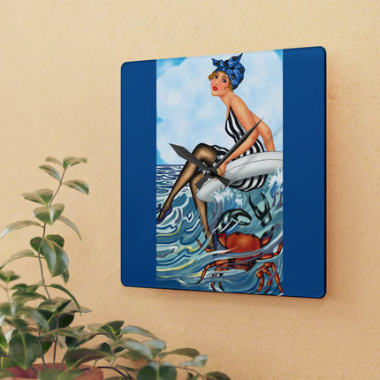 Playful Waves and Fashion Follies Acrylic Wall Clock