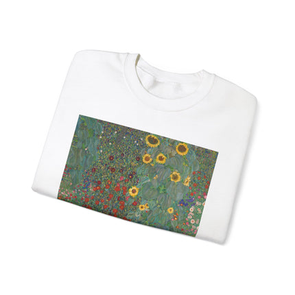 Farm Garden with Sunflowers by Gustav Klimt Heavy Blend™ Crewneck Sweatshirt