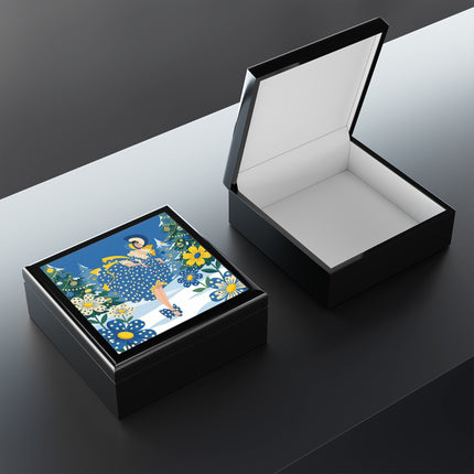 💙🌼 The Bluebell Christmas Promenade Jewelry Box – Art Deco Holiday Fantasy