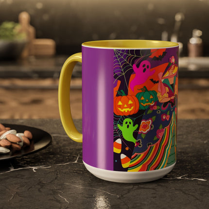 🌈👻 The Rainbow Ghost Masquerade Colorful Mug – Colorful Halloween Charm