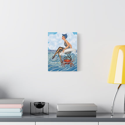 🦀🌊 The Seaside Crab Ride Placemat – Art Deco Beach Whimsy